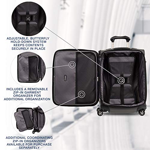 Travelpro Crew Versapack-Softside Expandable Spinner Wheel Luggage, Jet Black, Carry-On 21-Inch