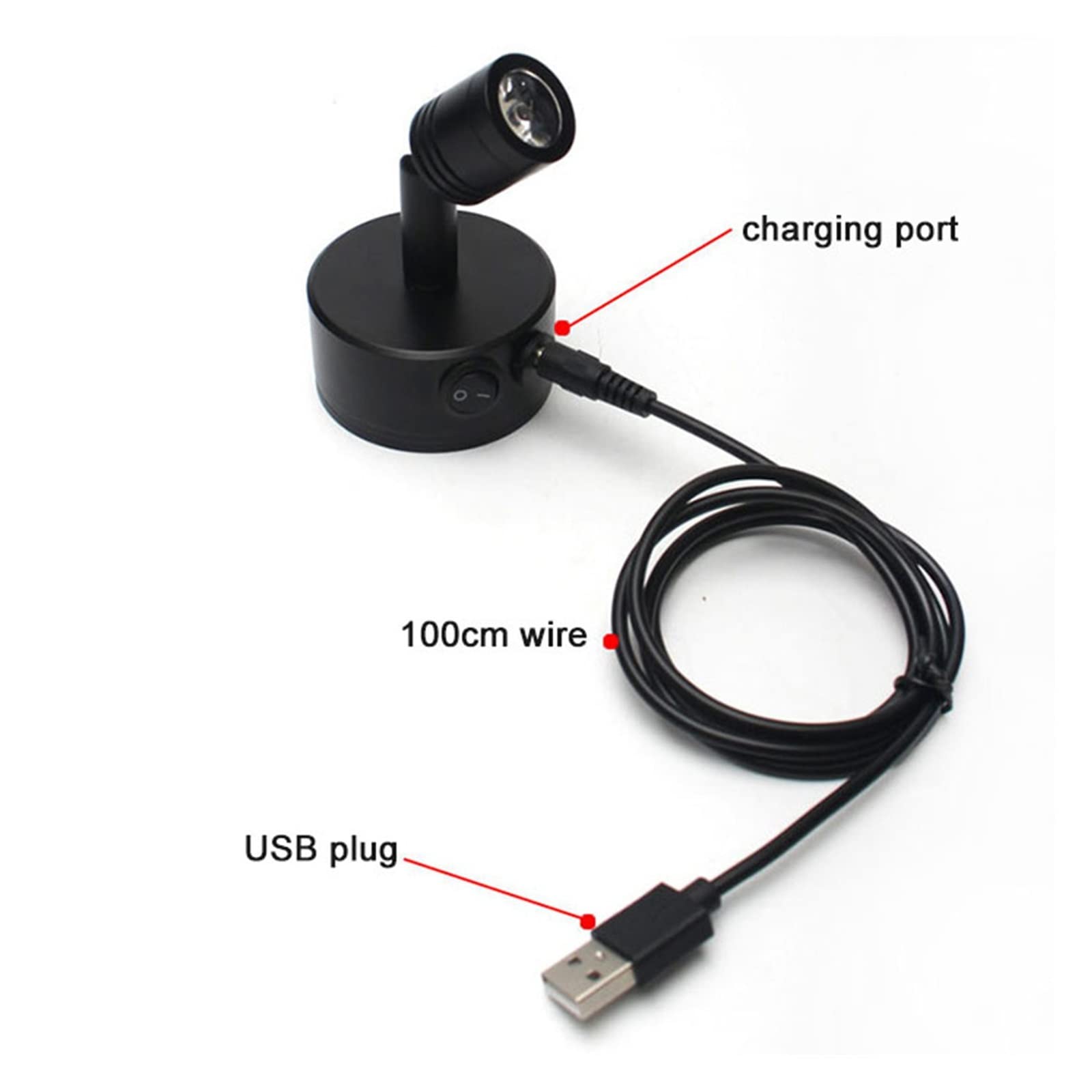 Foto Licht 3W USB Oplaadbare LED Wandlampen Met Zuignap 4000K Sucker LED Accent Licht Focus Licht for display Schilderij Foto Kast Voor het schilderen van dartbord fotolijsten (Color : 3W 3000K
