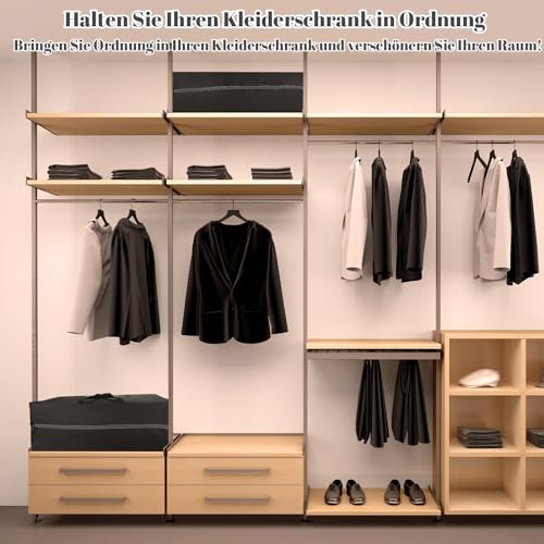 Xialvyu 2 Stück 115L Aufbewahrungstaschen Mit Griffen, Geeignet Für Bettwäsche, Bettdecke, Kissen, Decke (80,48 Bis 29 Cm) (Schwarz)