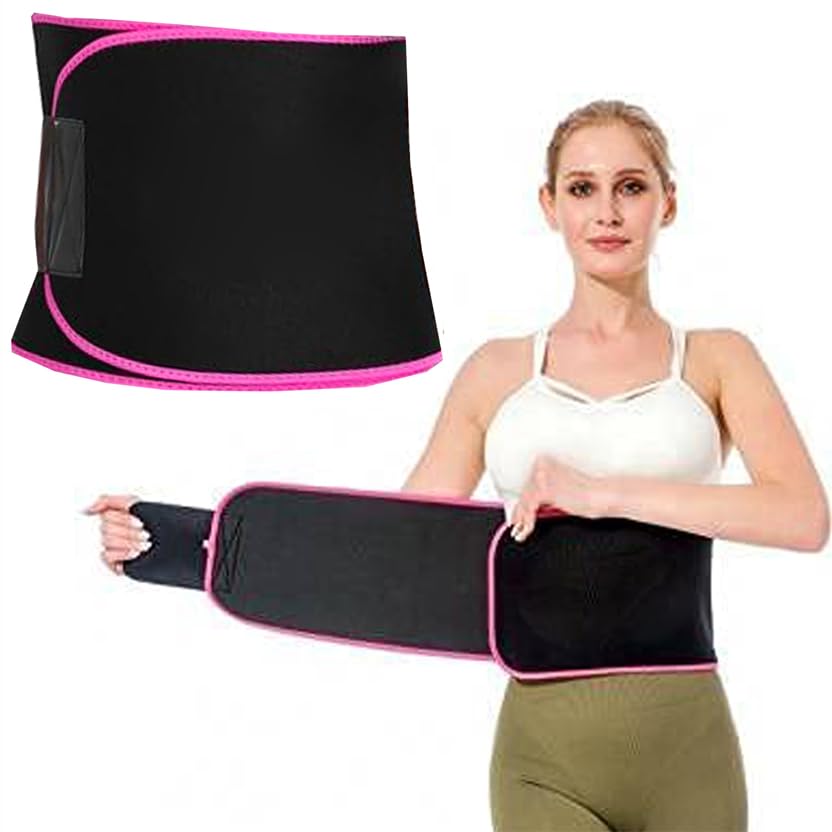 Fat Burner Tummy Shaper for Women & Men | Neoprene Waist Trimmer for Weight Loss, Back Support Belt for Gym, Workout & Fitness Training Pink-image-25