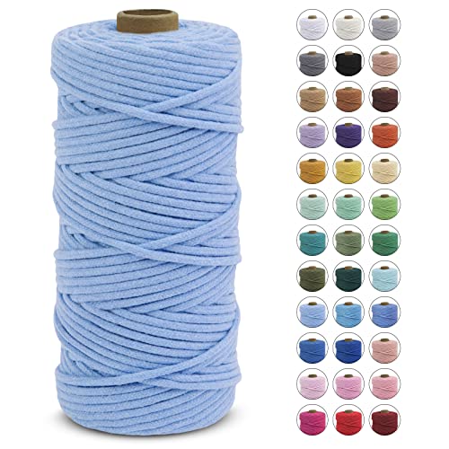 LEREATI Macrame Cord 3mm x 100m, Thick Macrame Rope Natural Cotton Cord Macrame Yarn