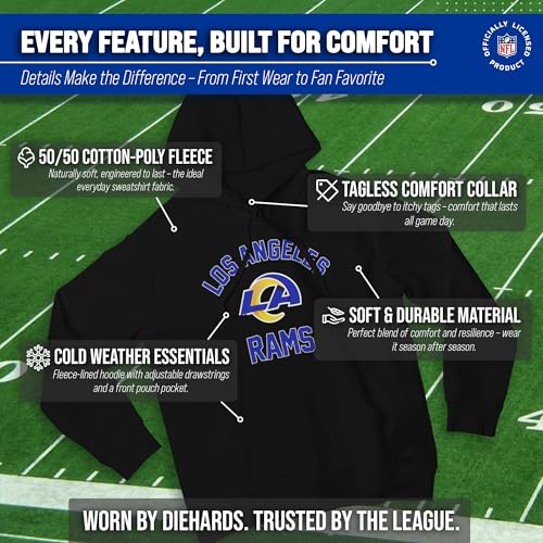 Image of Team Fan Apparel NFL Gameday Hoodie Pullover Sweatshirt for Men and Women | Officially licensed NFL Gameday fleece pullover - kangaroo pocket, ribbed cuffs, drawstring hood, unisex fit