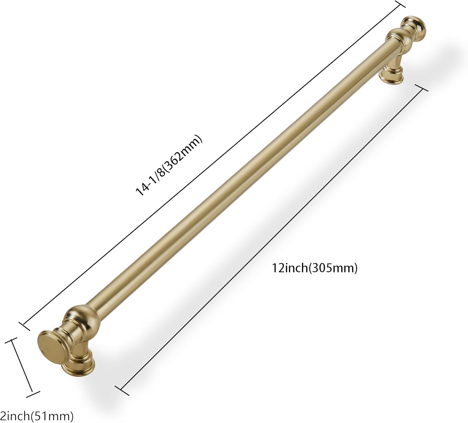 KHTUMEWARE-BINLI Brushed Brass Appliance Pulls CTC 12 in (305 mm) in Brushed Brass — KHTUMEWARE