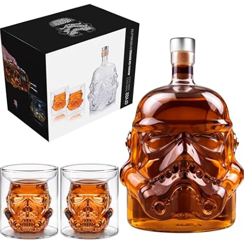 Whiskey Decanter Set Transparent Creative with 2 Glasses, Whiskey Flask Carafe Decanter for Brandy,Scotch,Vodka, Christmas Gifts for Men,Dad,Husband,Boyfriend Cover