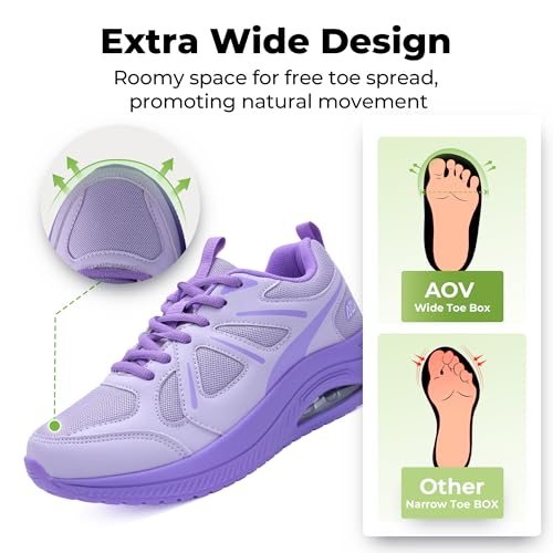 Image of AOV Women Arch Support Walking Shoes Orthotic Sneakers for Plantar Fasciitis Foot and Heel Pain Relief Tennis Shoes