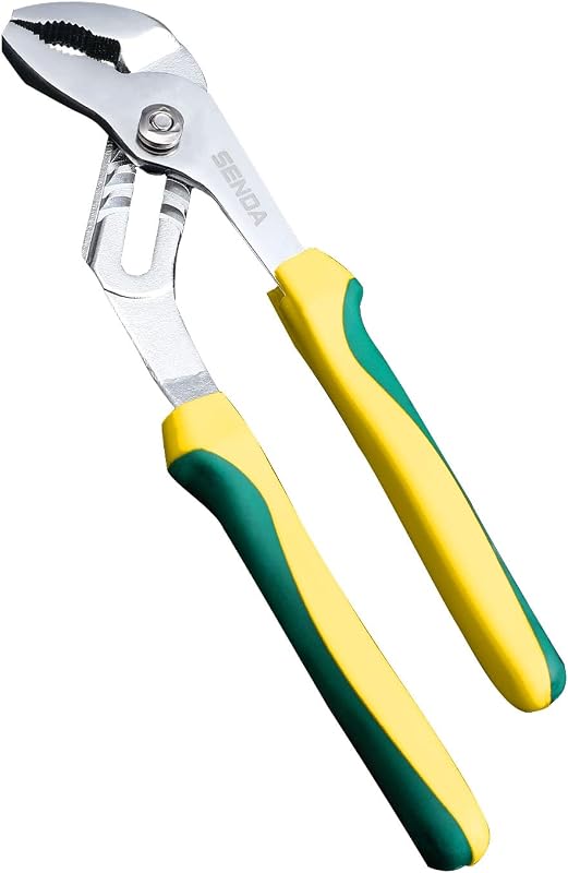 SENDA 10-Inch Groove Joint Pliers, 6 Jaw Positions Adjustable Tongue and Groove Water Pump Pliers, Premium CRV Steel Heavy Duty Plumbing Tool for Home & Industrial Repair
