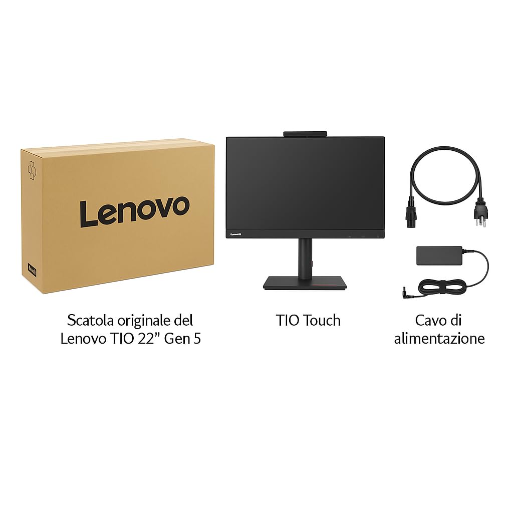 Lenovo ThinkCentre All-in-One PC 22" Touchscreen Intel Core i5-8500t 16GB RAM 512GB SSD NVMe Windows 11 Pro Wifi 6 Office 2021 Ricondizionato