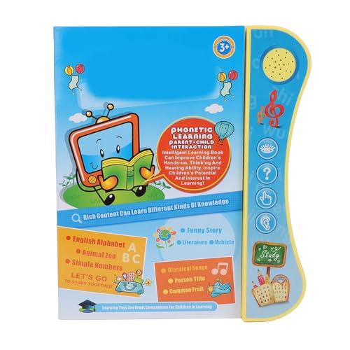 Generic Penna Parlante Libro Sonoro Educativo Strumento di Apprendimento Interattivo per Bambini Dai 3 Anni in su Sviluppo Precoce della Lingua Inglese Costruzione in Plastica 26x22 Cm