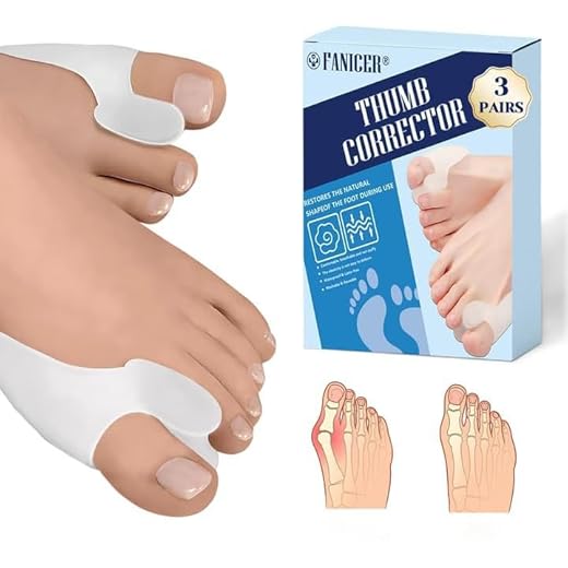 6 Piezas Corrector Juanetes Hallux Valgus de Silicona,Corrector Juanetes Mujer y Hombre,Separadores de Dedos del pie,Para Alivia, Protege y Corrige Hallux Valgus