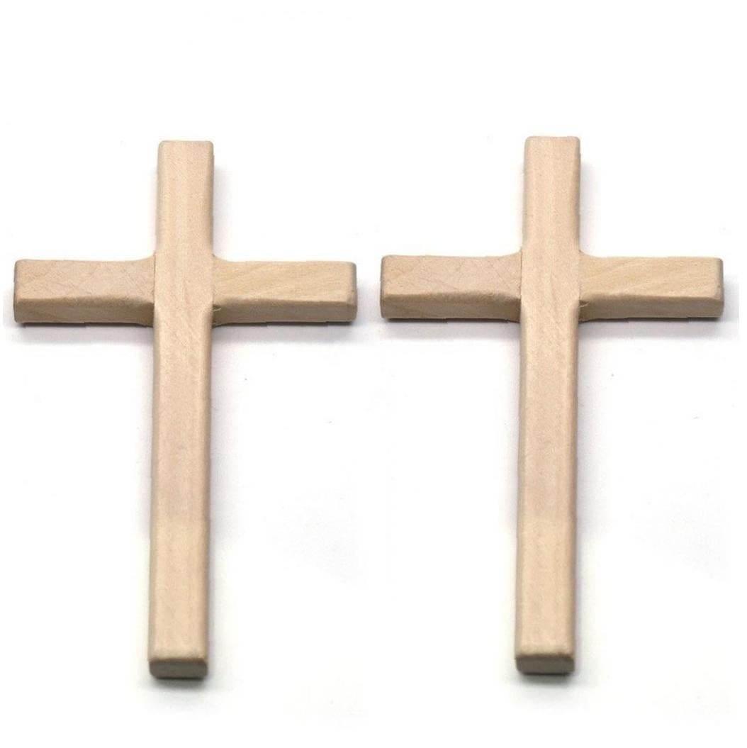 2 Croix En Bois Vintage Fait Main – Décoration Murale Religieuse Ou Cadeau De Foi – 7 X 12 Cm