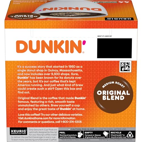 Dunkin' Original Blend Medium Roast Coffee, 176 Keurig K-Cup Pods