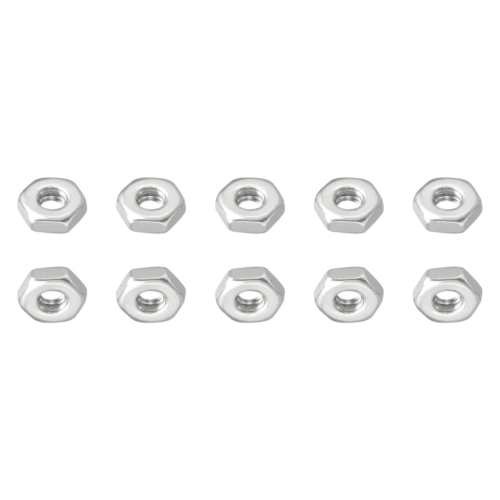 DTGN #2-56 UNC Hex Nuts - 100Pack - Good for Home Garage Repair - 304 Stainless Steel Hexagonal Nuts - Silver — image 1