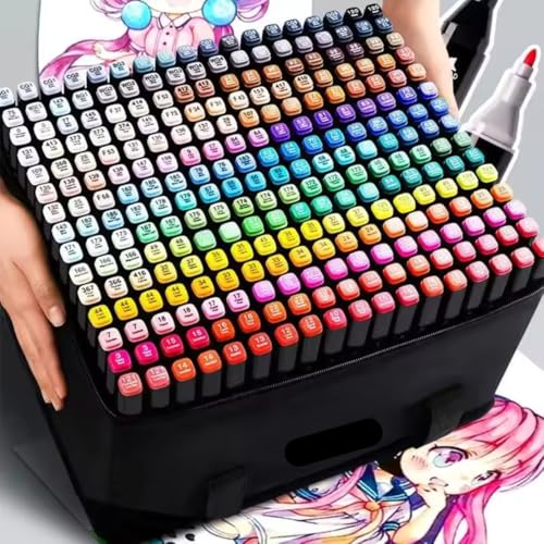 Kit Estojo Profissional Canetinha Escolar Desenho Ponta Dupla 36 Cores