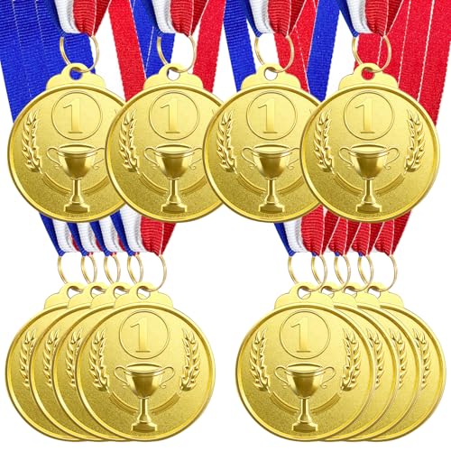 Klerbesh 12 Pezzi Medaglie per Bambini in Metallo, Medaglie d'oro