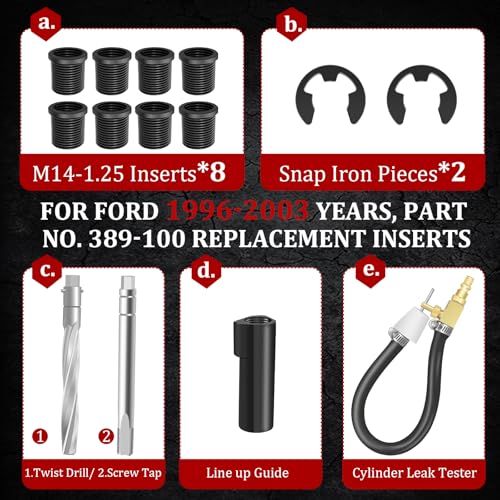 Image of 38900 Two Valve Ford Triton Tool Kit, Foolproof Repair System, Spark Plug Thread Repair Kit Compatible with 4.6L, 5.4L and 6.8 V-10 Ford Triton Two Valve Engines (Black)