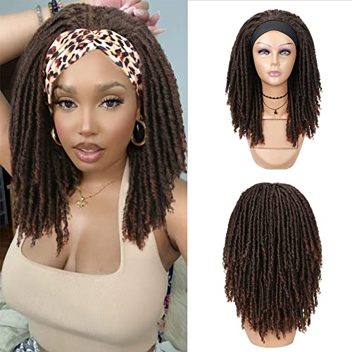 HANNE Afro Dreadlock Headband Wigs for Black Women Crochet Twist Braided Synthetic Wigs Twist Braiding Dreadlocks Wig for Africa Americans (1B/30)