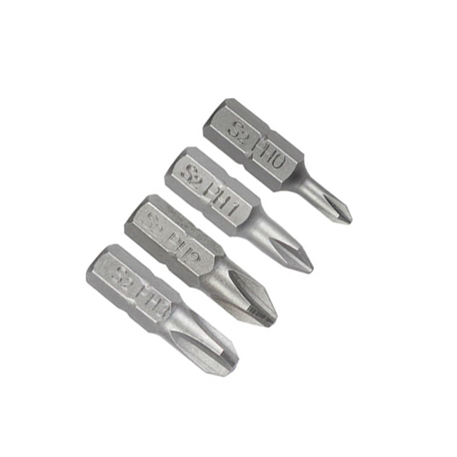1 Inch PH0 PH1 PH2 PH3 Phillips Screwdriver Bit Set S2 Steel 1/4 6.35mm Hex Shank Electric Bits for Power Tools Easy to Carry(PH0 - PH3 Set)