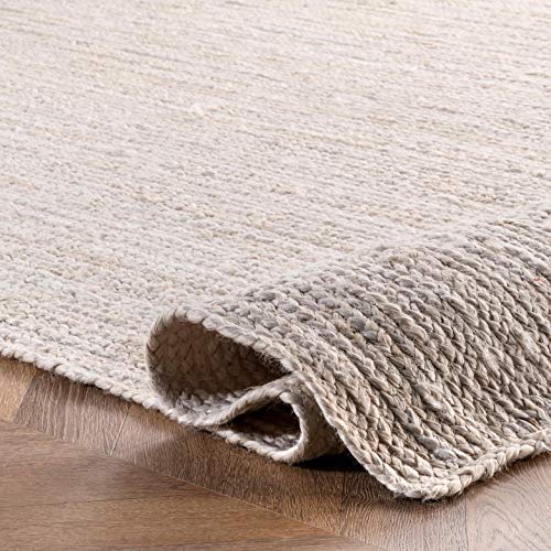 Image of nuLOOM Rigo Handmade, Off-White, 6' x 9', Hand Woven, Farmhouse, Jute, Soft and Textured, High Traffic, Stain Resistant, Easy Clean, Durable Area Rug for Bedroom, Living Room, Dining, Den, Foyer