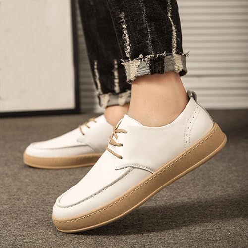Men's Fashion Platform Hollow Out Casual Oxfords with Brogue Lightweight Lace-Up Soft Sole Leather Walking Shoes Sneakers Comfortable Business Dress Shoes4