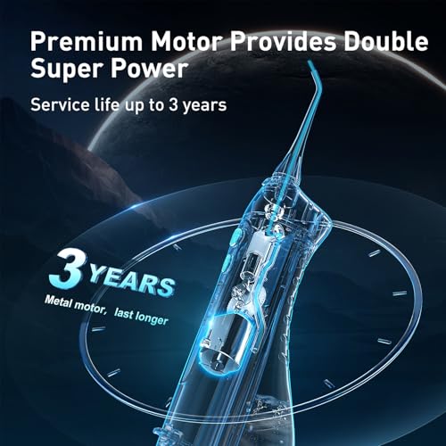 image for COSLUS Water Dental Flosser Teeth Pick: Portable Cordless 300ML Rechar