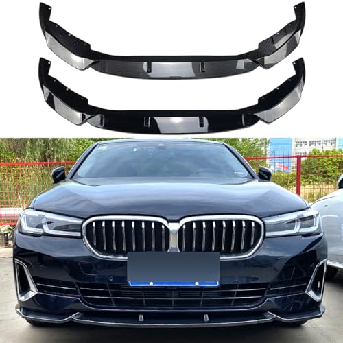 Parachoques Delantero de Coche para BMW 5 Series G30 G312021+ 520i 525i 530i, Kit Divisor de alerón de carrocería ABS,Gloss Black