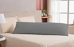 Xuxão Travesseiro de Corpo Antialérgico + Fronha Lavável Com Zíper (Cinza)