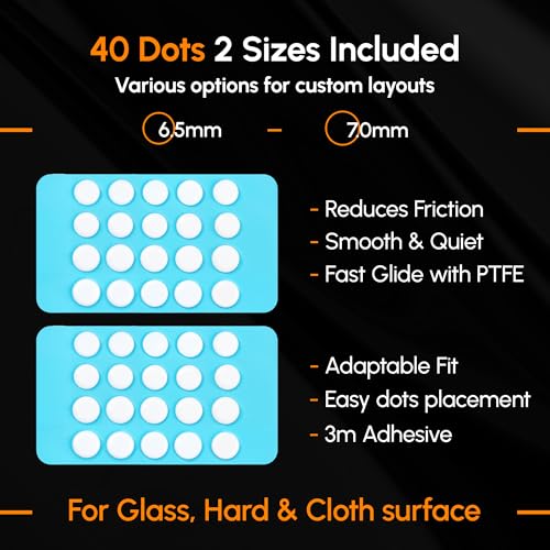 ESPTIGER ICE V2 DIY Universal Mouse Skates, 40-Piece PTFE Dots, 4 Sizes, White | Smooth Glide Feet with Curved Edges and 3M Adhesive for Custom Upgrades by ESPTIGER - Image 3