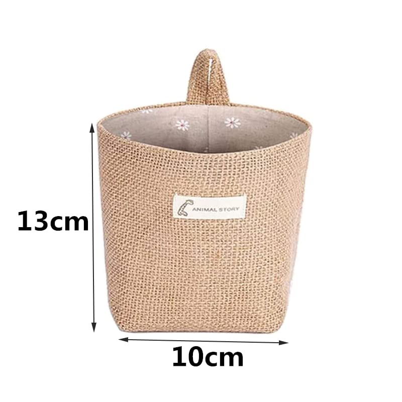 Cesto Cestino Porta-Pane In Tessuto Iuta E Cotone Doubleface - Sacchetto Di Design Fatto Con Qualita Artigianale In Fibre Naturali Rigato Grigio 28 X 20 X 10 Cm