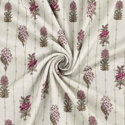 Image of VOMZER Cotton Feel Single Size Flat Bedsheet for Single Bed, Cotton Feel Bed Sheet Single Bed (60 X 90 Inches) with 1 Pillow Cover, Ivory Dot