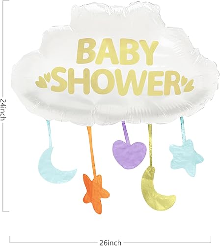 Miniatura 3 de Globos de nube bohemios, decoración de baby shower, luna y estrellas, decoración de guardería de bebé, globo de papel de nube de 24 pulgadas, 4