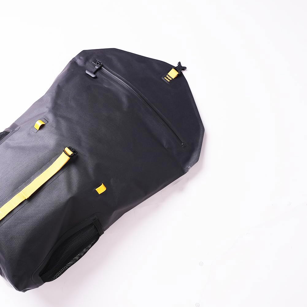 Waterproof Backpack, Dry Bag for Water Activities, Boating, Kayaking, paddle boarding (Black/yellow) - Image 3