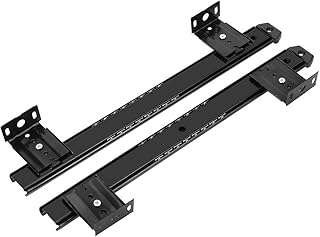 Mavis Laven 22 Inch Drawer Slide, 2Pcs Thickened Cold Rolled Steel Computer Desk Keyboard Slide Rail Bracket(Black)
