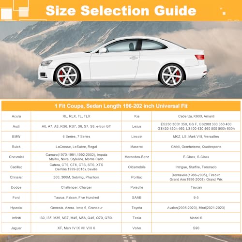 Image of GUNHYI 16 Layers Car Cover Waterproof All Weather, Heavy Duty Full Exterior Cover Universal Fit Coupe Pontiac Firebird /Trans Am, Chevy Malibu /Chevelle, Dodge Charger, Hyundai Genesis, Jaguar XJ etc.