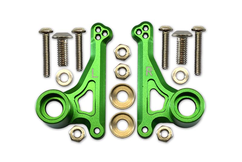12pc Set Upgrades Aluminum Front Rocker Arm Set with TRAXXAS-1/10 E-REVO 2.0 VXL 86086-4 RC Cars by GPM (Green)