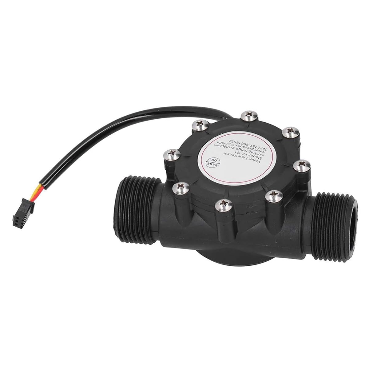 Wasserdurchflusssensor, Flüssigkeitsmessung Hall Meter Flow Meter G 1 Zoll Außengewinde DC3,5-24V 2-100L / Min Für Schwimmbad
