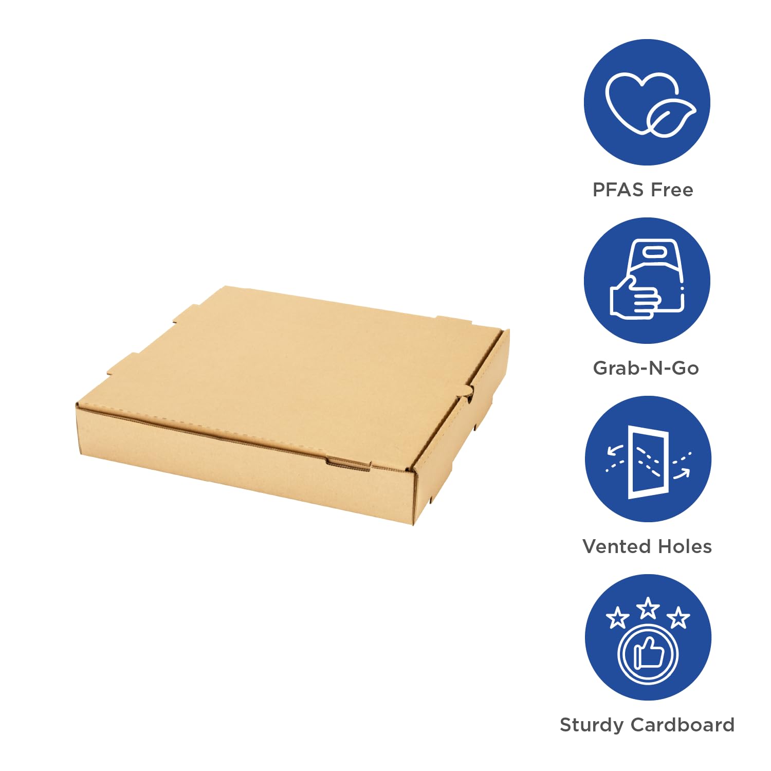 Karat Scatole per pizza 40,6 x 40,6 x 5,1 cm, confezione da 50 scatole in carta kraft ondulata, ventilate, resistenti al grasso, durevoli per pizza o spedizione