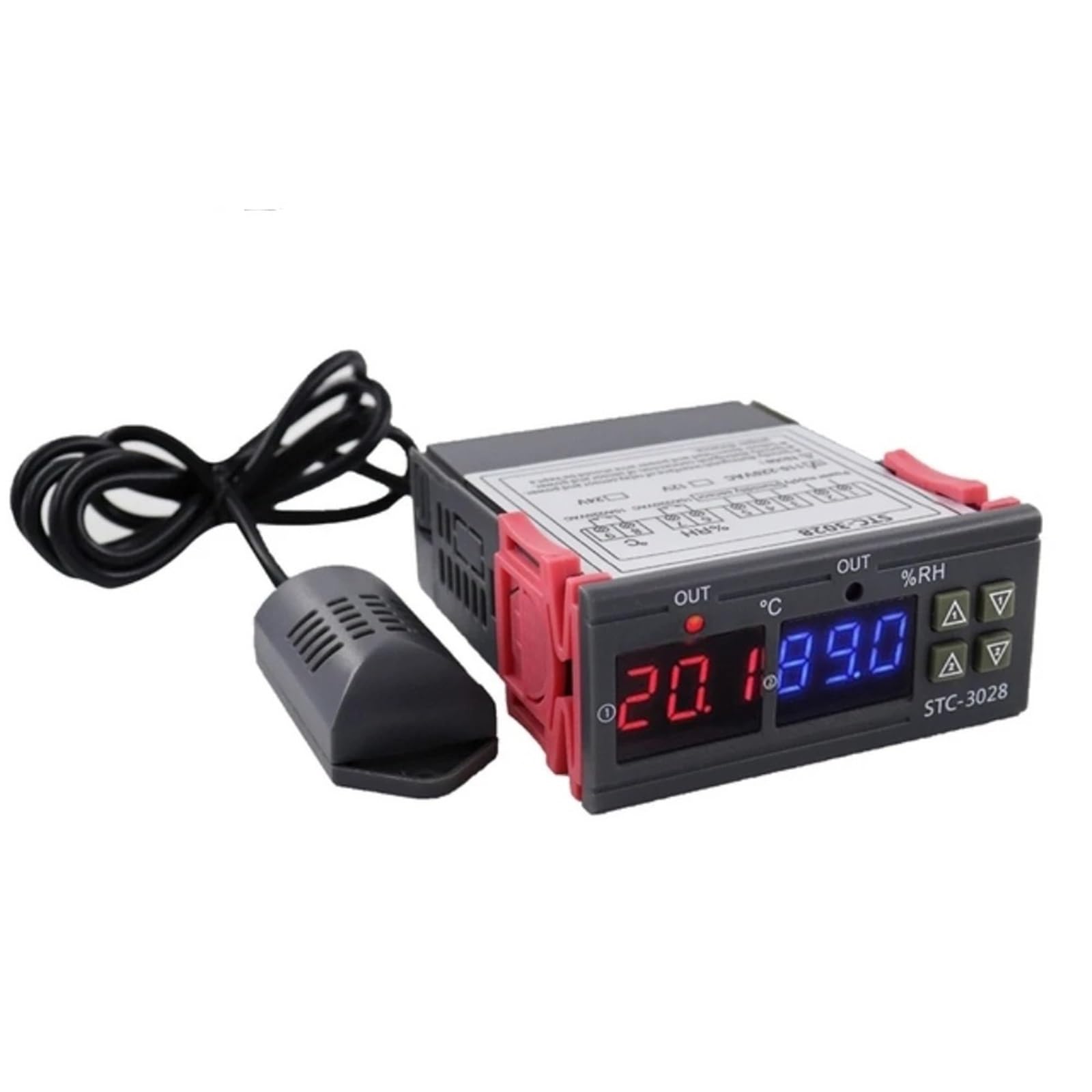 1 pz STC-3028 Termostato Digitale Doppio Controllo Temperatura umidità Termometro Igrometro Incubatrice Controller AC 220V 12V 24V(AC 110-220V)