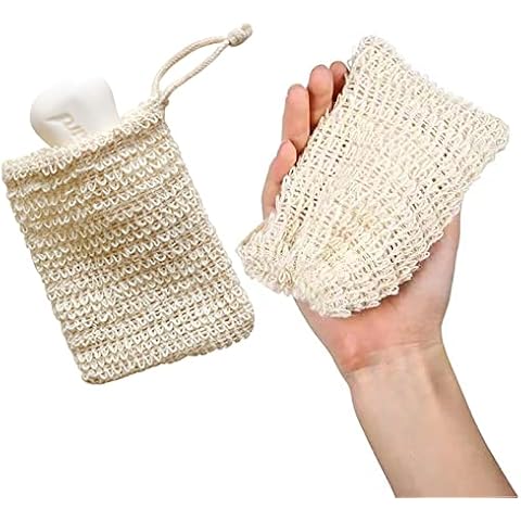 2 pcs Seifensäckchen,Seifenbeutel,Seifensack,Seifennetz, Seifensäckchen Für festes Shampoo,Seifensäckchen Sisal,Sisal Seifensäckchen Seifensäckchen Bio,Aufbewahrung Festes Shampoo Cover