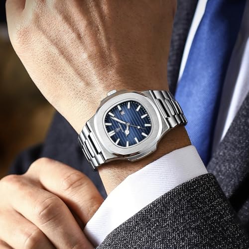 Buy POEDAGAR® Men's Corsair Quartz Watch, Azurite Blue, Luxury at Amazon.in - Image 3