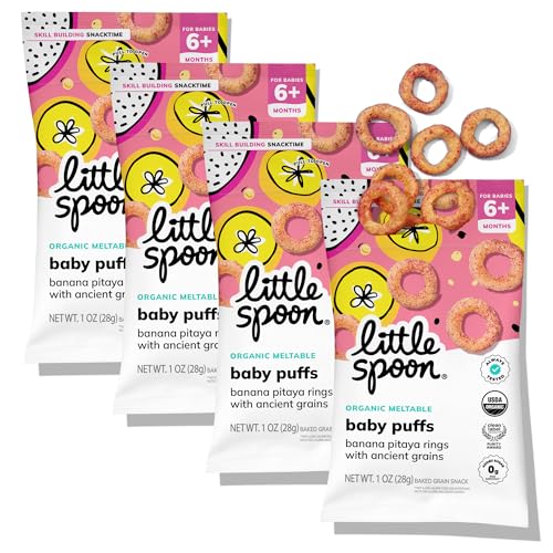 Little Spoon Banana Pitaya Meltable Baby Puffs, 1 Oz Bag, 4 Pack