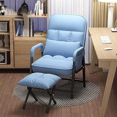 Silla con juego de otomana, sillón de ocio con reposapiés y función reclinable de 5 ángulos, cómoda silla relajante para dormitorio, sala de estar