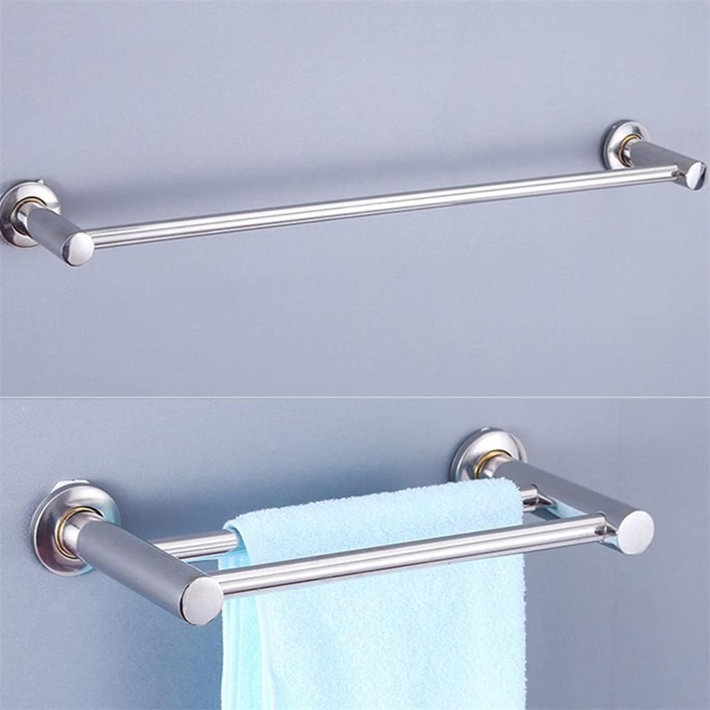 Stainless Steel Towel Rack Shower Shelf Wall-Mounted Holder Force Bathroom Pendant