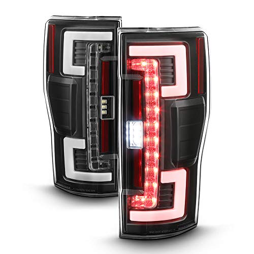 ACANII - For [LED & Blind Spot Model] 2017-2019 Ford F250 F350 SuperDuty Black Housing Full LED Tail Lights Brake Lamps
