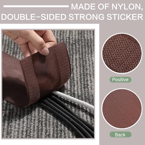 Image of WILLBOND Carpet Cord Cover Cable Protector Floor Cover Cable Protector Management Only for Commercial Office Carpet (98.43 ft,Brown)