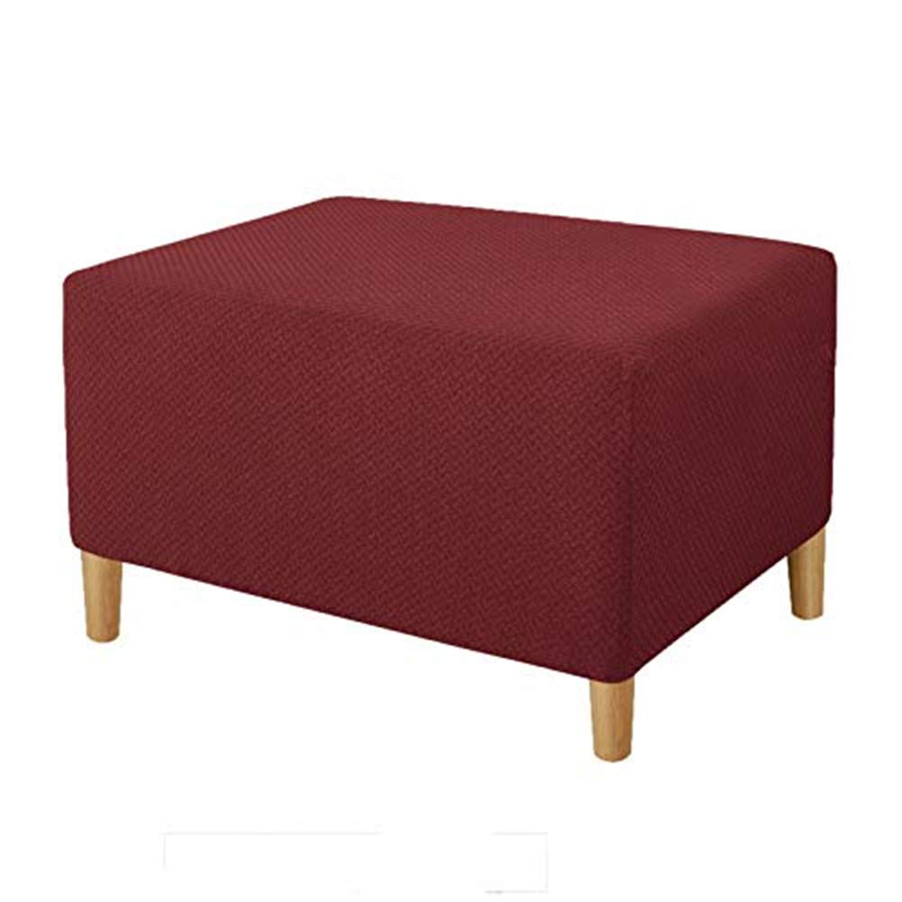 Sylc Red Footstool Cover Rectangle, Ottoman Covers Stretch, Storage Stool Cover, Footstool Protector Cover Dustproof, Ottoman Slipcovers (,S)