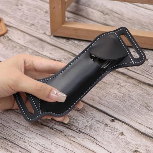 Messerscheide für Gürtel, Klappmessertasche, Horizontale Lederscheide, Taschenmesserhalter mit Gürtelschlaufe für Camping, Wandern, Bergsteigen