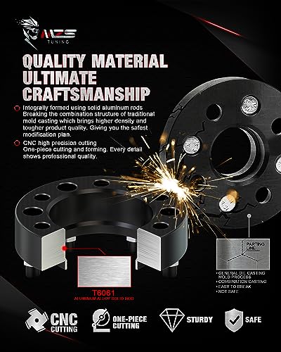 Image of MZS 6x5.5 Wheel Spacers 1.5 inch 78.1mm M14x1.5 for Silverado Sierra 1500 4Pcs