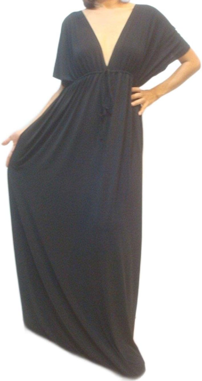 The Sisters New Women Black VNeck Kimono Long Maxi Dress Plus Size L XXL 14 16