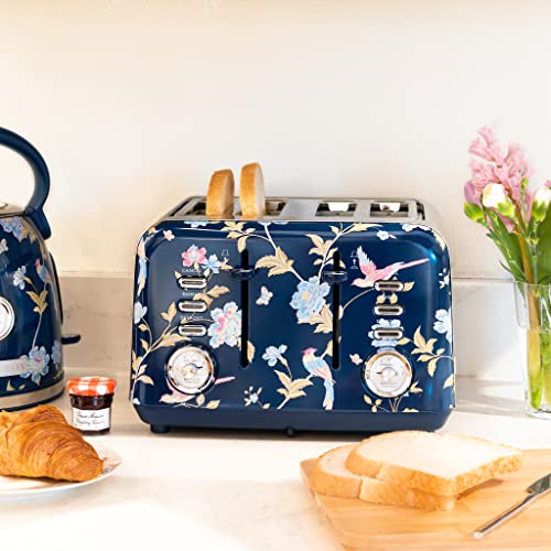 VQ Laura Ashley Toaster 4-Scheiben-Toaster mit einstellbaren Heiz-, Auftau- und Aufwärmmodi - Toaster aus Edelstahl Vintage-Toaster mit Aufsatz zum Aufwärmen von Croissants - Elvaden Marine 4 VQ Laura Ashley Toaster 4-Scheiben-Toaster mit einstellbaren Heiz-, Auftau- und Aufwärmmodi - Toaster aus Edelstahl Vintage-Toaster mit Aufsatz zum Aufwärmen von Croissants - Elvaden Marine