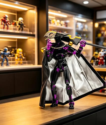 Image of T13 Action Figure, Polyarticular Movable Action Figure Robot Figure Desktop Decoration for Kid Desktop Decorations for Game Lovers Toys Gift Or Birthday Present(Black Purple)